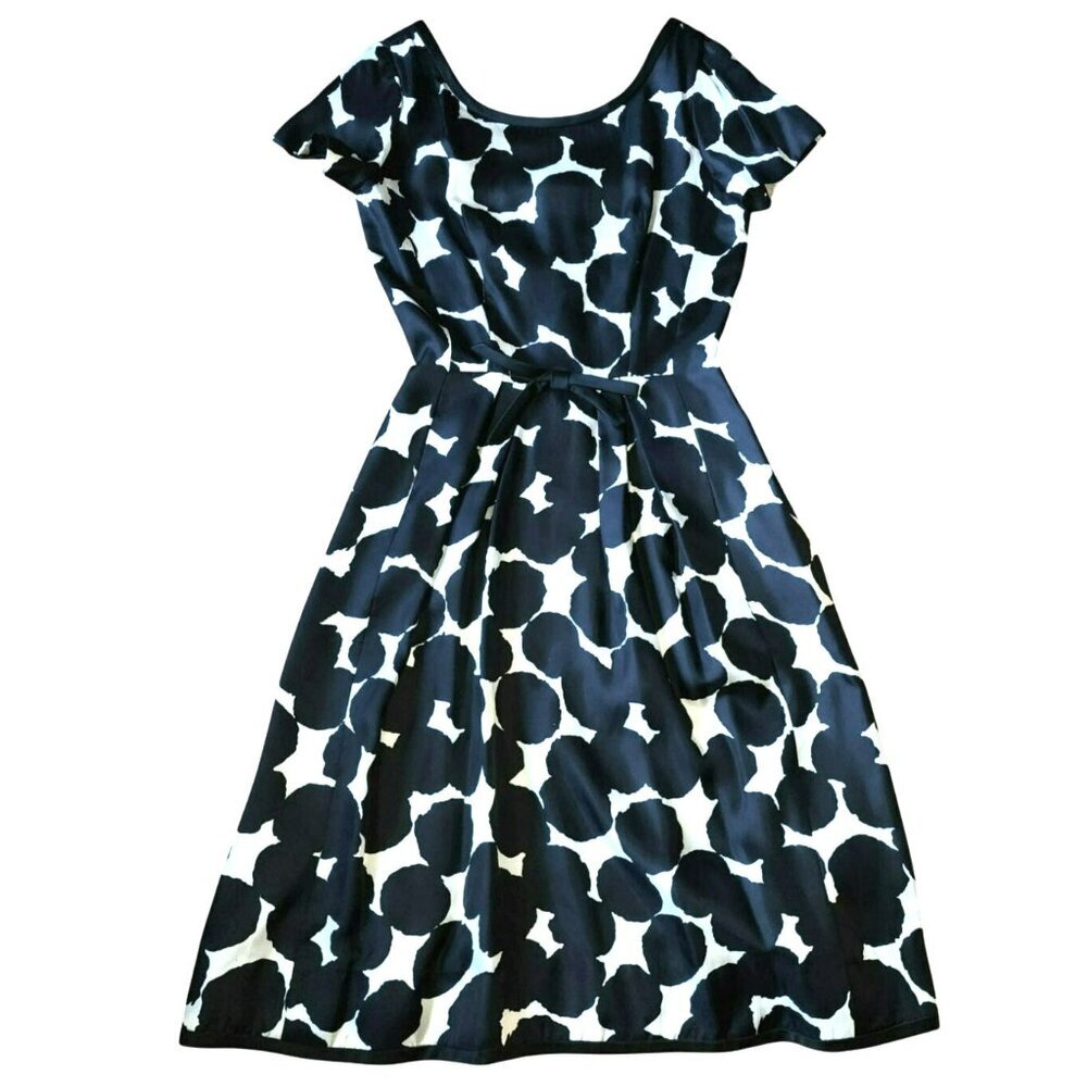 Suzy Perette Fit and Flare Black and White 1950's Vintage Size 14